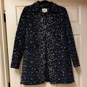 LOFT Women's Dark Leopard Patterned Coat, size small